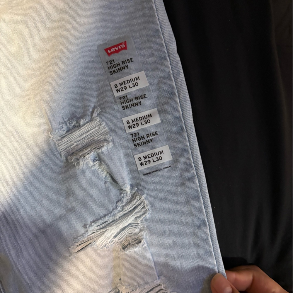 Levi's Light Blue Ripped Skinny Jeans - Picture 2 of 4